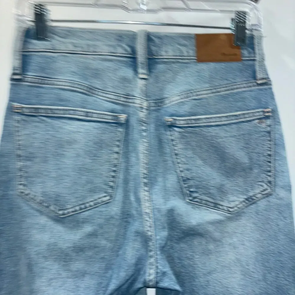 Madewell Perfect Vintage Jean in Ellicott Wash Sz 25 |High Rise Raw Hem Straight - Picture 14 of 15
